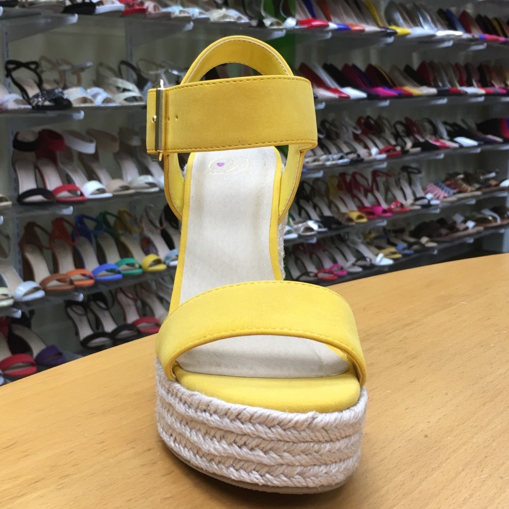 Soda Mustard Yellow espadrille 5” Wedge - Picture 5 of 7